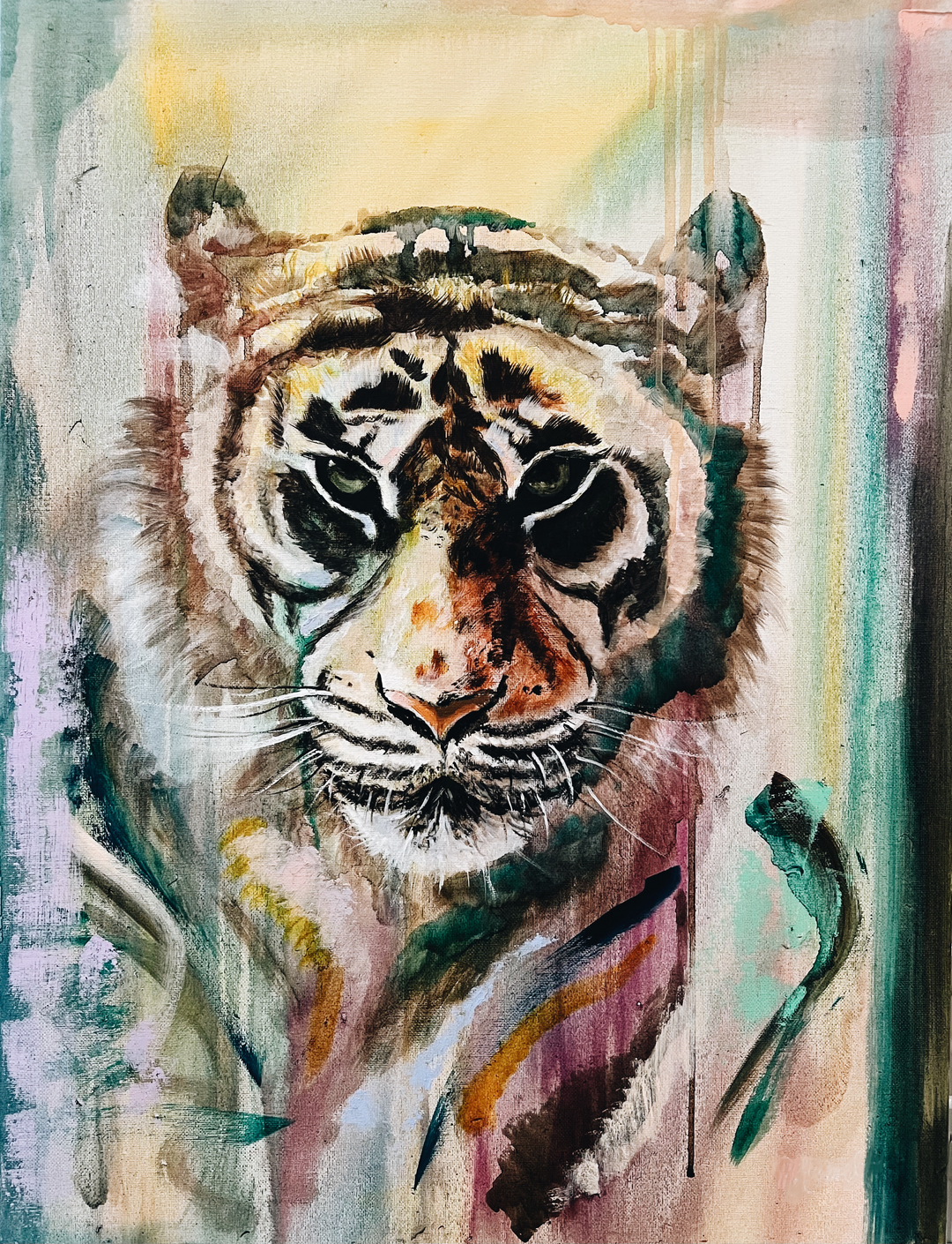 Colours of Triumph | Tiger Impression in Oil