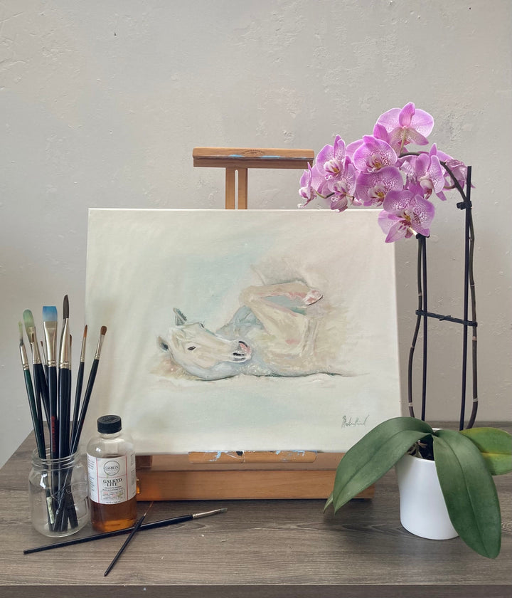 Showing Off | White Horse in White on White Oil